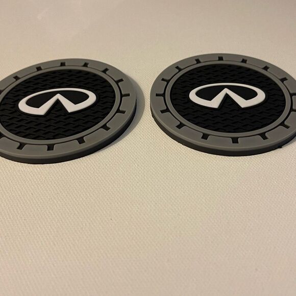 Infinity car cup Coasters in black and gray. Set of 2 NWT - Picture 4 of 7